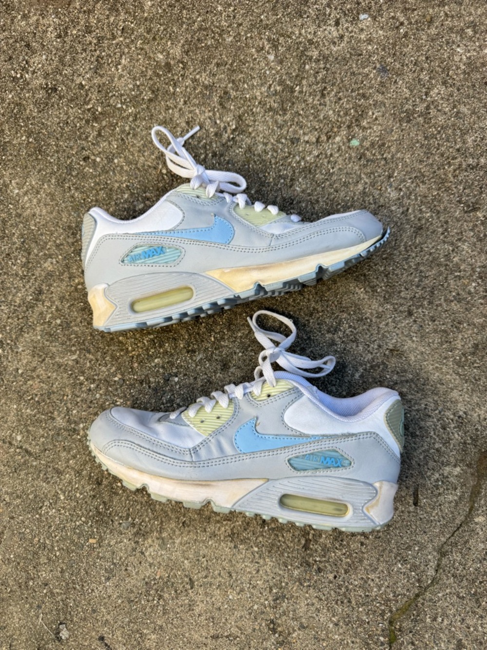 Nike Air Max 90 Light Blue White Running Shoes Men’s 6.5 Women’s 8
